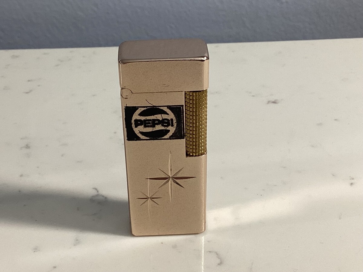 【空瓶】1991 Merusant コシュデリ VINTAGE AUTHENTIC NESOR GOLD TONE PEPSI ADVERTISMENT LIGHTER NO