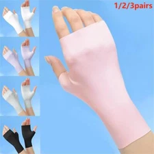  Fingerless Sun Protection Gloves Half Finger Sunscreen Anti-UV Gloves Softɞ