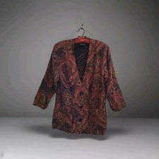 Carole Little For St-Tropez West Ladies Paisley Light Acrylic/wool Jacket Size 6