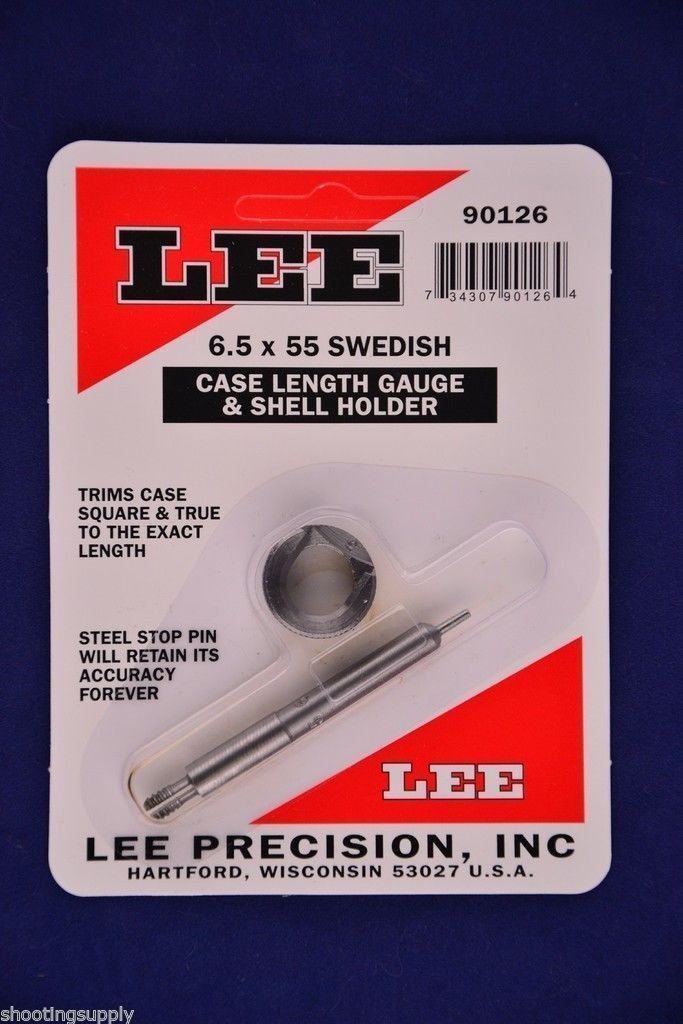 Lee 90126 Case Length Gauge & Shell Holder 6.5x55 Swedish Swiss