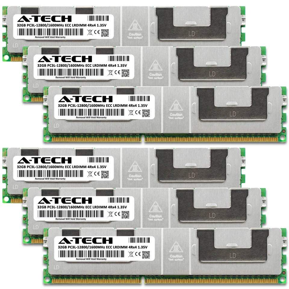 192GB 6x 32GB PC3L-12800L LRDIMM Dell PowerEdge R520 Memory RAM - Image 2 of 4