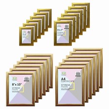 [Box of 24] Classic Colour Range STYRENE Photo Picture Frames 4"x6" to A4 Cert