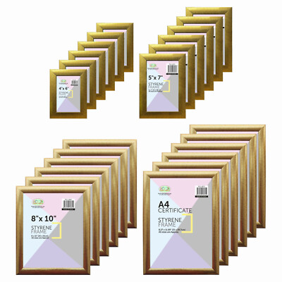 [Box mit 24] Klassische Farbpalette Bilderrahmen 4''x6'' bis A4 STYROL/KUNSTSTOFF