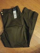 NWT Chaps Size 12 Petite Slimming Fit Regular Length Brown Pants