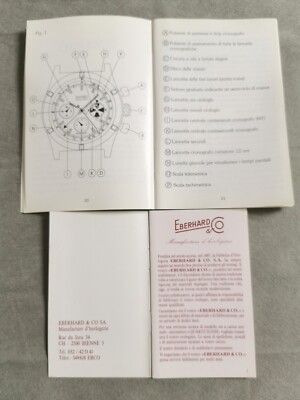 Eberhard & Co. vintage kit warranty and booklet for Mareoscope 31024 newoldstock