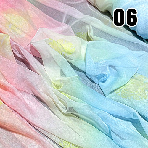 50*150cm Chinese Classical Chiffon Flower Fabric Hanfu Dress Horse Face Skirts - Picture 9 of 35