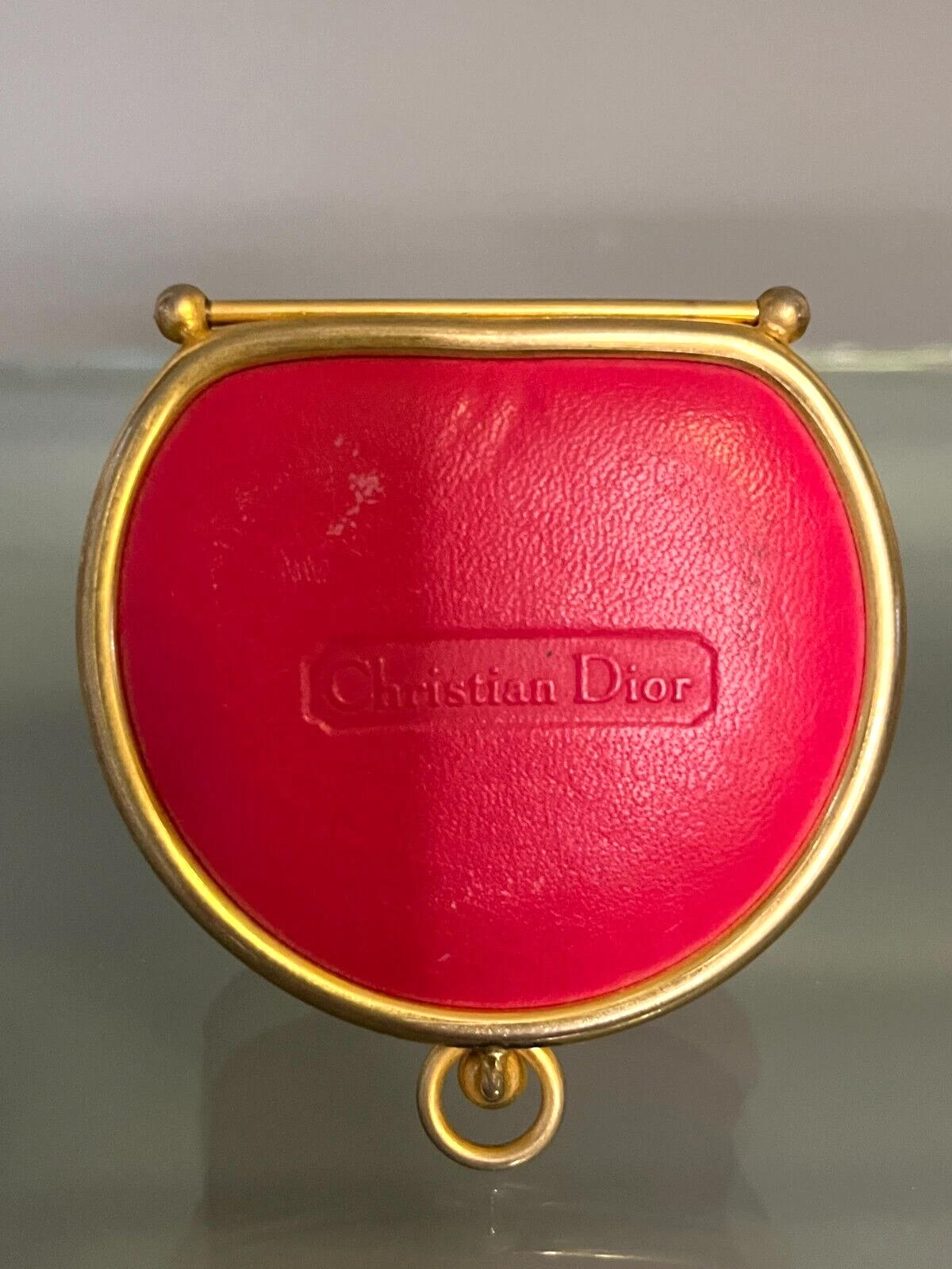 Portefeuille vintage en cuir rose Christian Dior