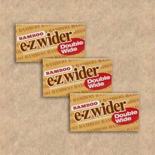 EZ Wider Bamboo Double Wide Cigarette Rolling Paper 72 Leaves Total 3 Pack