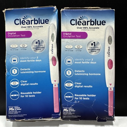 (2x) Prueba predictora de ovulación digital Clearblue 10 unidades Exp01-26+ cajas dañadas - Imagen 3 de 8