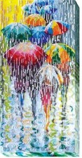 Bead embroidery kit Fun umbrellas needlework kit Art canvas beadwork pattern