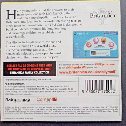 LET'S FIND OUT O - R, A THE DAILY MAIL NEWSPAPER PROMOTION (1 CD-ROM). - 第 2/3 張圖片