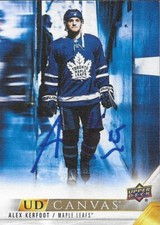 Signed Alex Kerfoot UD Canvas 2022-23 Toronto Maple Leafs Card Original