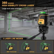 PREXISO 100Ft 360 Laser Level Line Laser w/Tripod Green Self Leveling Cross Line