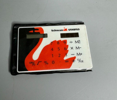French vintage Schwan Stabilo calculator in plastic pochette