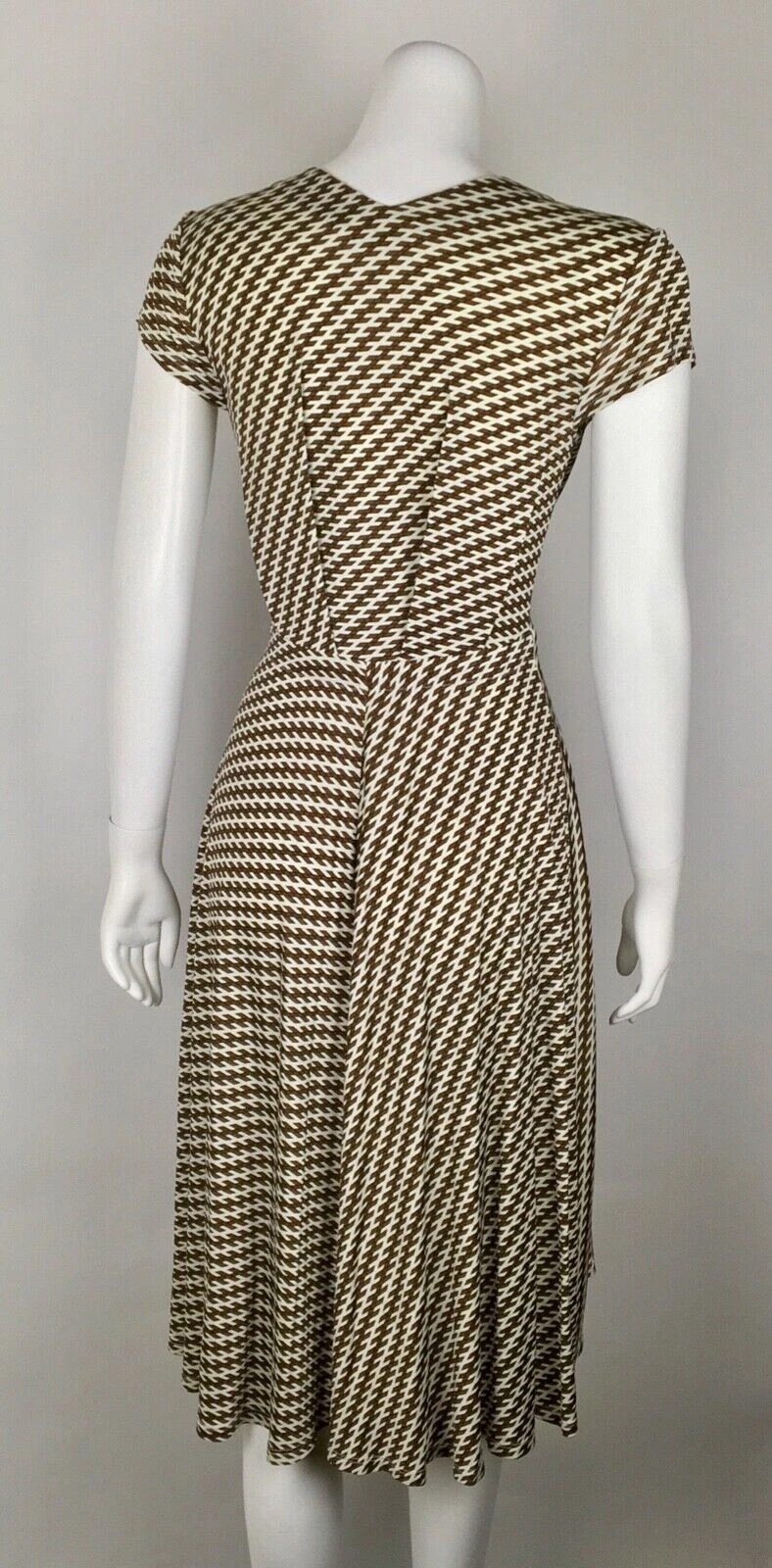 Abito donna TORY BURCH Kelsey avvolgente scollo a V misto seta cappuccio manica taglia M