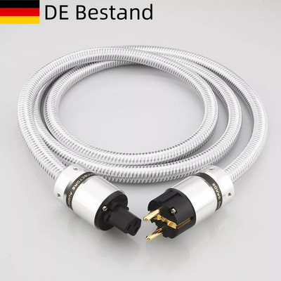 1m HIFI EU AC  Audio Audiophile Netzkabel Subwoofer Schuko Power Kabel