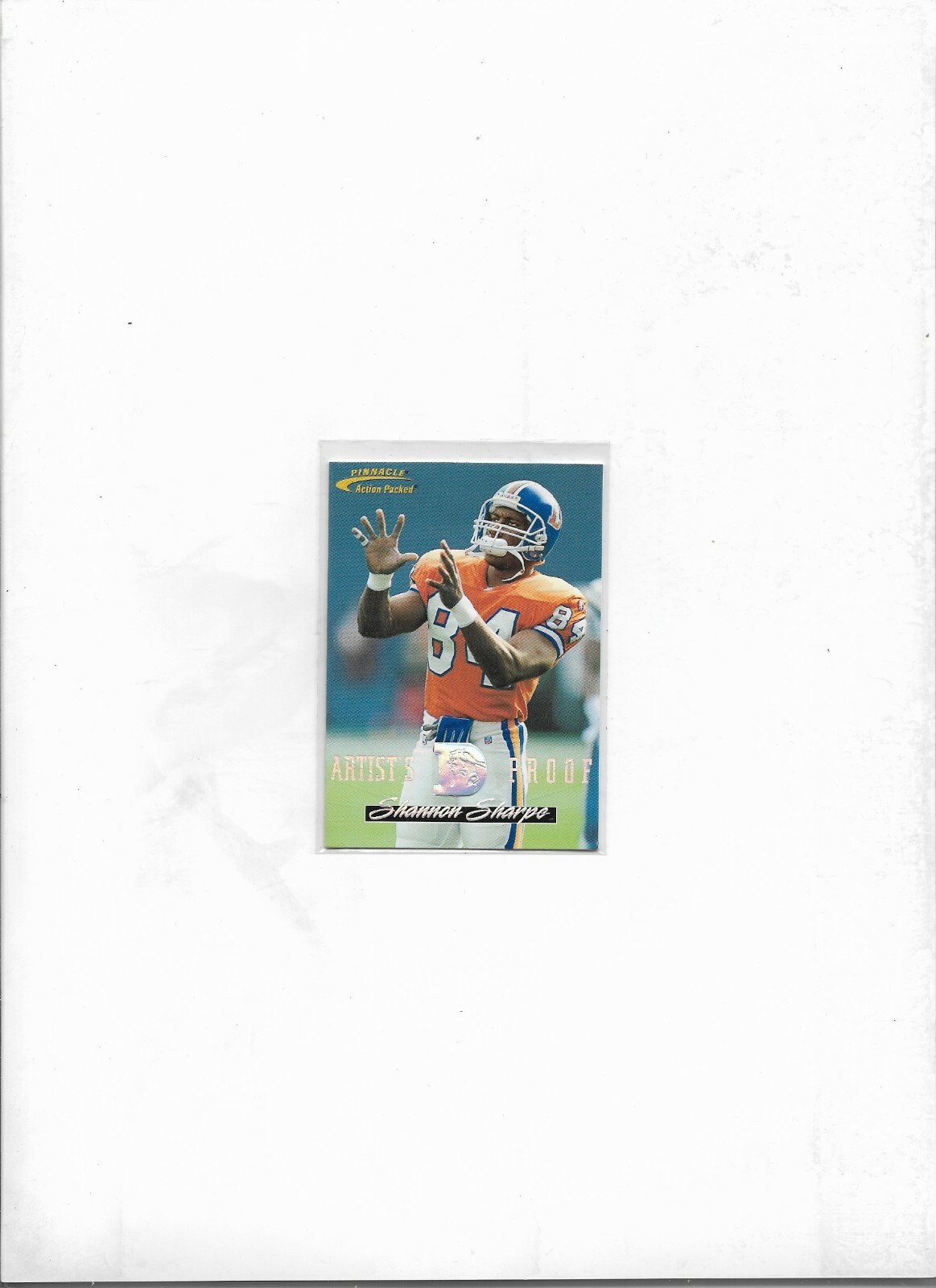 SHANNON SHARPE 1996 ACTION PACKED FOOTBALL ARTIST PROOF INSERT CARD #111 BRONCOS