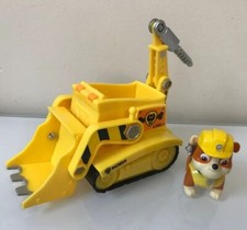 Paw Patrol Rubble's Digg'n Bulldozer works with Patroller Complete Set Toy / EUC