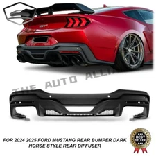 For 2024 2025 Ford Mustang Rear Bumper DARK HORSE Style Rear Diffuser Black Lip