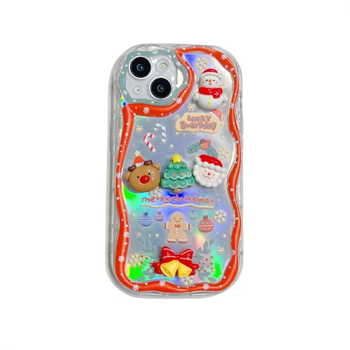 Custodia telefono 3D bella natalizia per Apple iPhone 7 8 X 11 12 13 14 15 16 - Foto 10 di 37