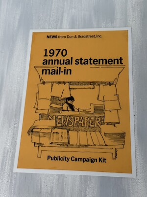 Dun & Bradstreet 1970 Annual Statement Main-In Campaign Kit Advertising AD