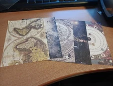 5X SHEETS NOSTALGIC/VINTAGE FOR SCRAPBOOKING/JOURNALS  +/- 13X9 CM (VIN1028)