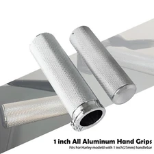 Chrome 1" Aluminum Handlebar Hand Grips For Harley 96-17 Dyna Fat Bob Low Rider