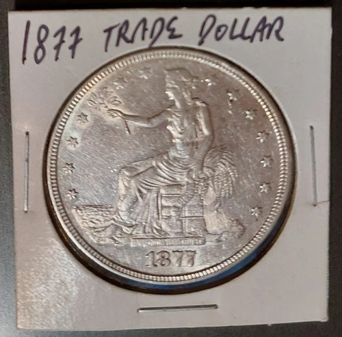 1877-P TRADE DOLLAR Antique 90% Silver $1 AU Popular, Historic Original US Coin