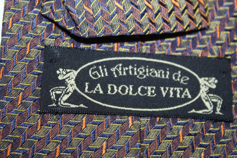 Gravata de seda LA DOLCE VITA feita na Itália F47039 - Imagem 4 de 4