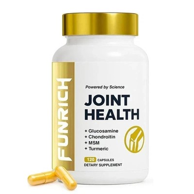 FUNRICH Joint Health Formula-120 Capsules Glucosamine,Chondroitin,MSM & Turmeric