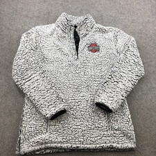 Ohio State Buckeyes Sweatshirt Womens Large Gray NCAA Football Sherpa Pullover