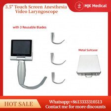 3.5" Touch Screen Anesthesia Video Laryngoscope w/ 3 Reusable Blades Suitcase