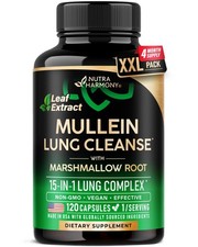 Mullein Lung Detox - Leaf Extract - Marshmallow 120 Count Pack of 1 