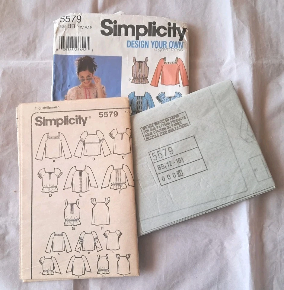 Simplicity Pattern 5579 Girls Size 12 14 16 Shirt Top Blouse (K) - Image 3 of 3