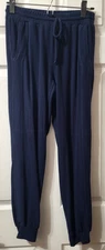 Michael Stars Soft Joggers Womens Small Navy Blue Elastic Waist Pockets