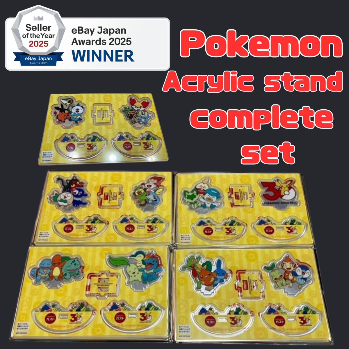 アクリルスタンド T-211343 Pokemon 30th Acrylic stand complete set collaboration Item Japan