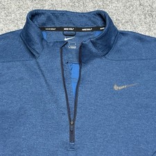 Nike Golf 1/4 Zip Pullover Mens Large Blue Therma Repel Golf 932350-451