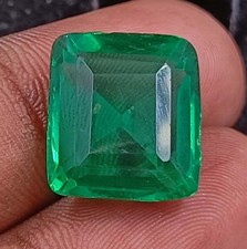 Emerald Cut IGL Certified 11.75 Ct Natural Green Emerald 15x8mm Loose Stone 5AOQ