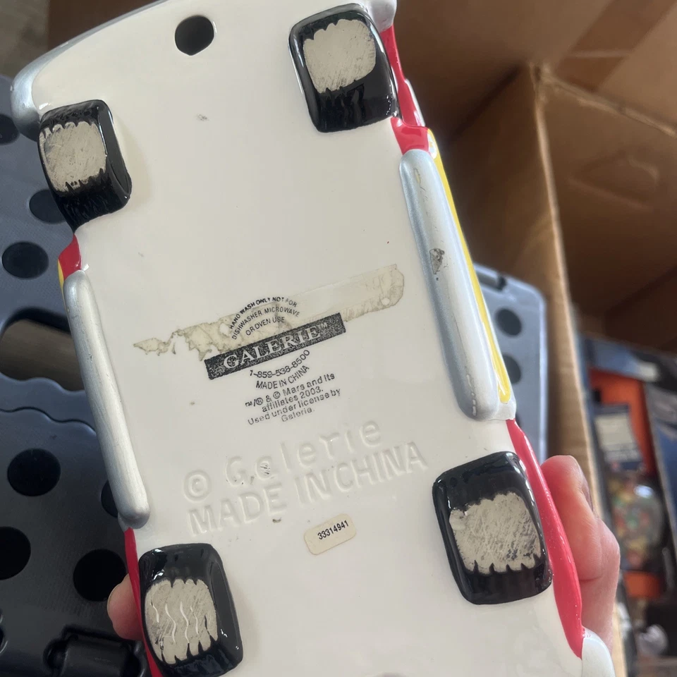 M&M's красный с серебряной отделкой галерея керамический красный трансформируемый автомобиль конфеты блюдо 2003 - Изображение 4 из 4