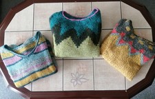 STRICKPULLOVER  Handarbeit WOLLE 🧶 3 X verschiedene Größen 😊. Maße - LESEN !! 