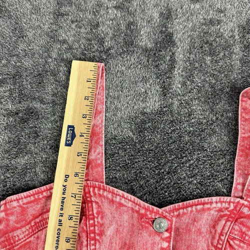 7 for all Mankind Acid Denim Romper Shortall Women’s Small Pink Sweetheart Retro - Picture 8 of 20