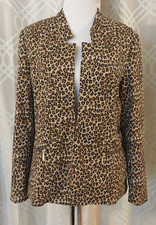 Dana Buchman Womens Blazer Animal Print Hook Loop Front SIZE 12