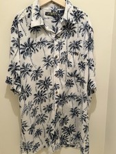 Campia Moda Mens Hawaiian Beach Shirt Button Up Short Sleeve Large - Palm Trees