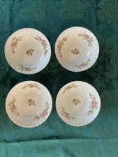 ROYAL ALBERT CHINA MOSS ROSE 6" CEREAL BOWLS X 4 in Excellent cond.