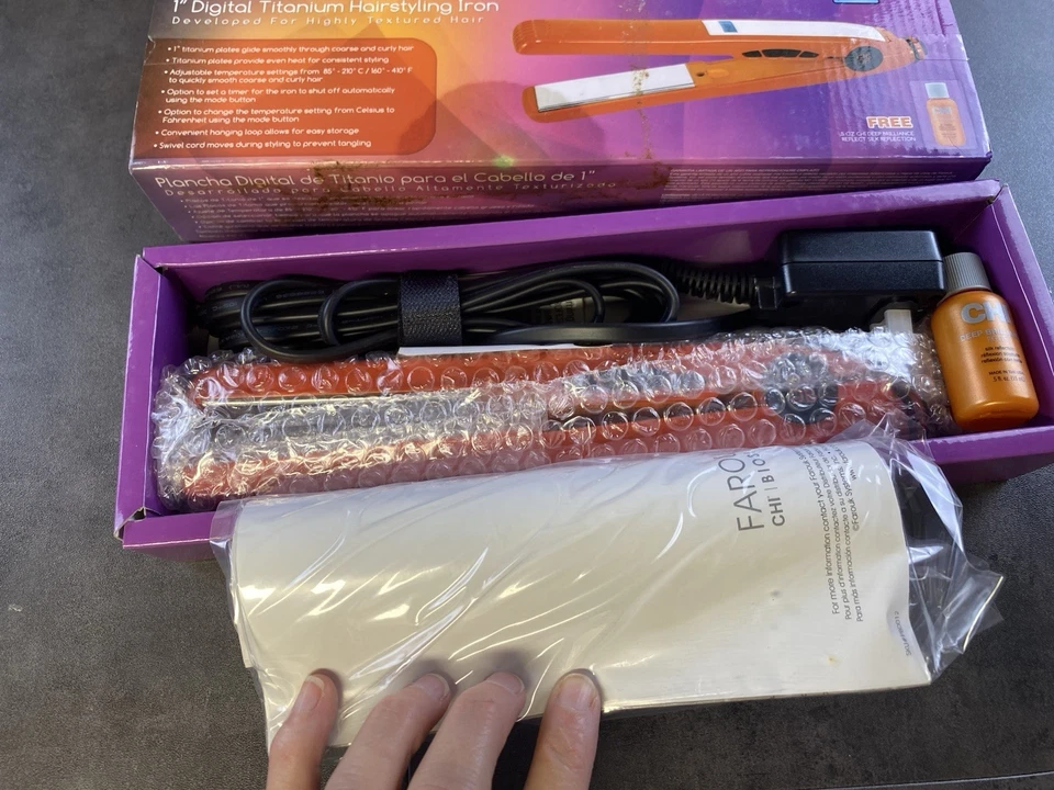 CHI Deep Brilliance 1" Digital Titânio Ferro Plano Sérum Livre-Laranja Nova Caixa Aberta - Imagem 3 de 4