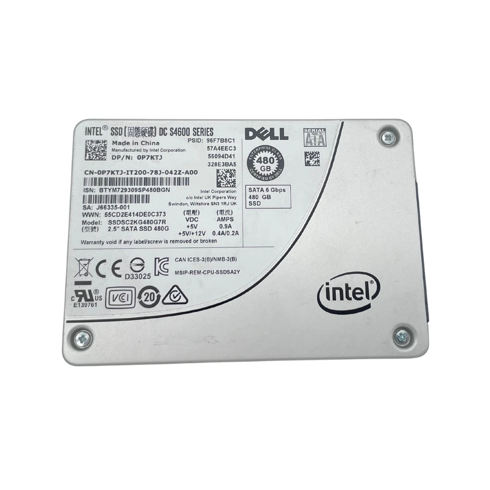 Intel DC S4600 SSD 480GB 2.5" SATA III 6Gbs Enterprise AES Power Loss Festplatte - Bild 2 von 4