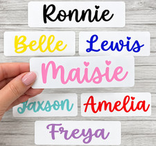 PERSONALISED Vinyl Name Sticker Decal Label Lunchbox Water Bottle School Wedding