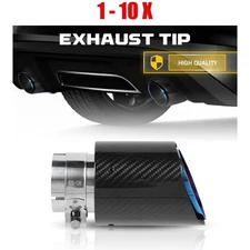 2.5"In 3.5"Out Car Carbon Fiber Exhaust End Tip Tail Pipe Stainless-Steel 1-10X