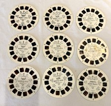 LOT OF 9 VTG VIEW-MASTER REELS REEL FLYING TRAVELING SMURF SMURFETTE 1982 NICE!