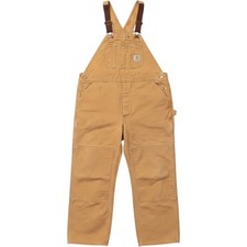 Vintage 1990 USA Carhartt Men Duck Bib Double Logger R01 Brown 44x30 Distressed